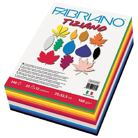 Fabriano Tiziano Maxipack 12 colors 240 sheets ream