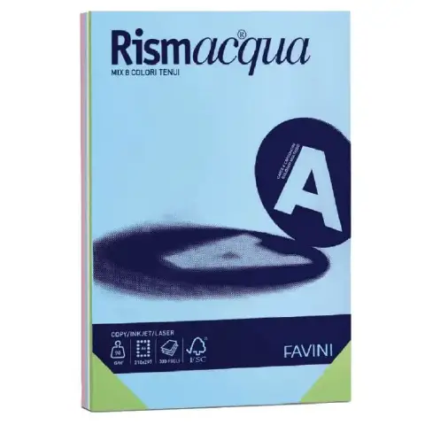 Colored Paper Rismacqua A3 90 gr. Ream 300 Sheets Soft Tints