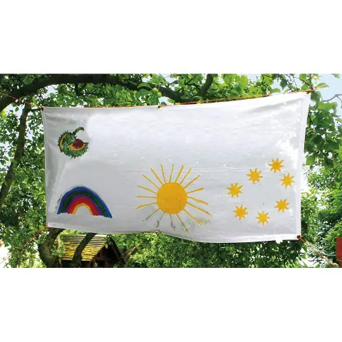 Striscione In Cotone Bianco Da Decorare • 130x62