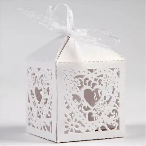 Decorative Little White Boxes cm 5.3x5.3x8 h 12 Pieces