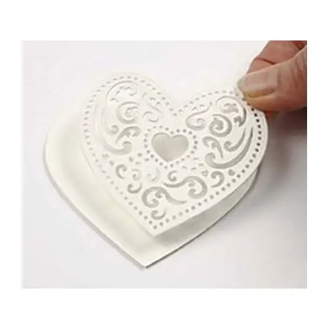 White Filigree Hearts