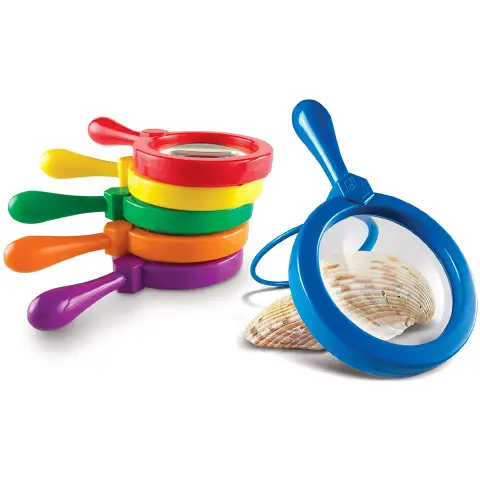 Lenti di Ingrandimento Jumbo per Bambini in Plastica Colorata, Set 6 pezzi
