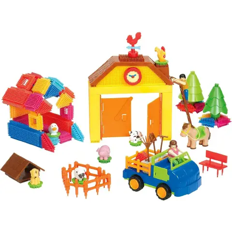 Bristle Blocks Construction Set Farm 65 Elements
