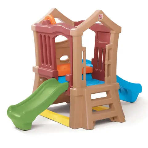 GYMNASIUM WITH DOUBLE SLIDE