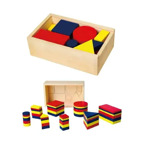 Wooden Logic Blocks with Container 48 Pieces