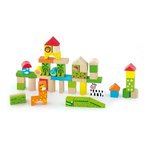 Wooden Blocks Zoo 50 Elements