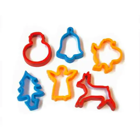 Stampini In Plastica Soggetti Natalizi 6x7 Cm 6 Pezzi