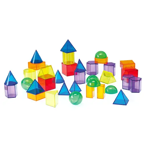 Solidi Geometrici Traslucenti – 36 Pezzi da circa 5 cm