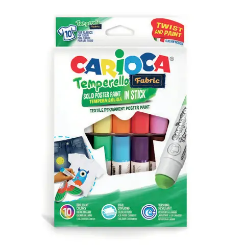 Temperello Fabric Carioca Tempera Stick per Tessuto 10 Colori
