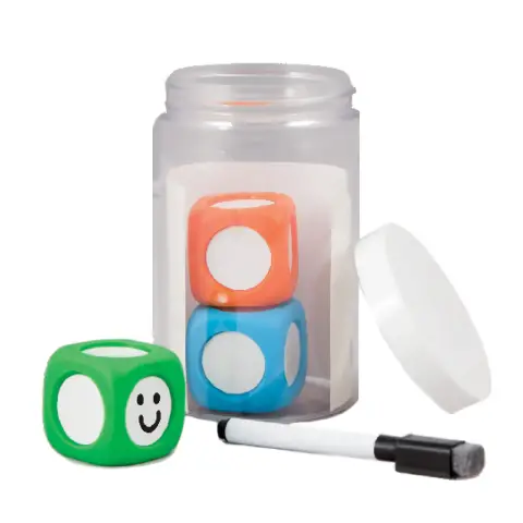 Rewritable Colored Dice mm.35x35 3 Pieces