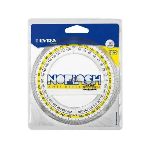 No Flash protractor 12 cm. 360.