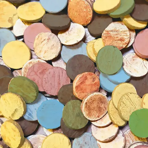 Colored Coconut Bark Discs