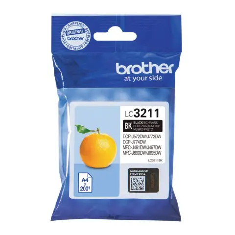BROTHER BLACK CARTRIDGE FOR DCP-J772DW, DCP-J774DW, MFC-J890DW, 200 PAG