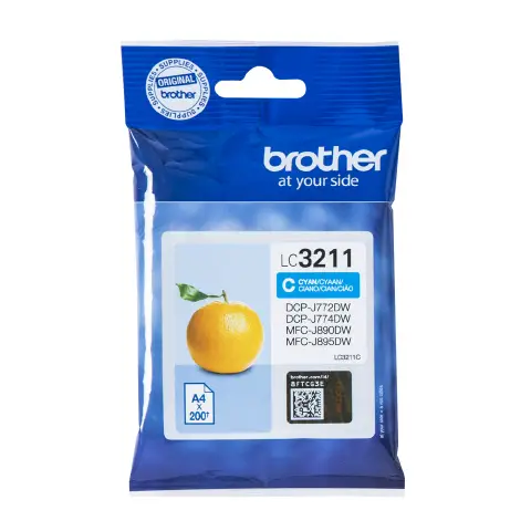 BROTHER BROTHER CYAN CARTRIDGE FOR DCP-J772DW, DCP-J774DW, MFC-J890DW, 200 PAG