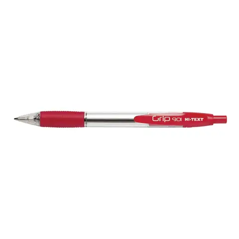 Hi-Text Grip 12-Piece Red Click Pen
