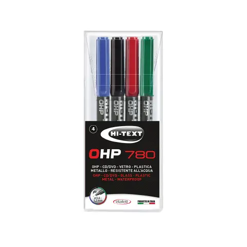 Ohp Permanent Marker Fine Tip - 4 Colors