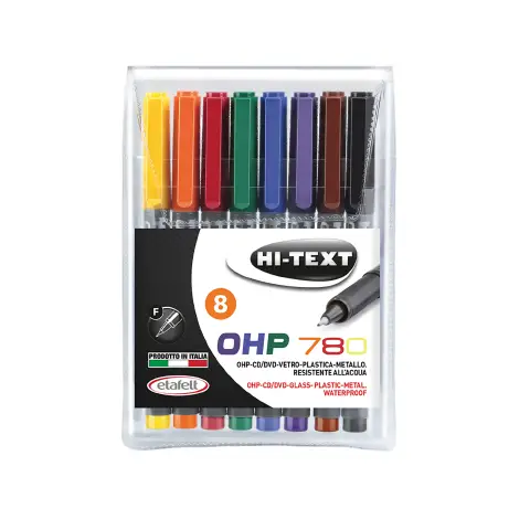 Ohp Permanent Marker Fine Tip 8 Colors