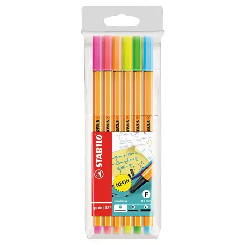 Stabilo Point 88 Neon 6 Markers