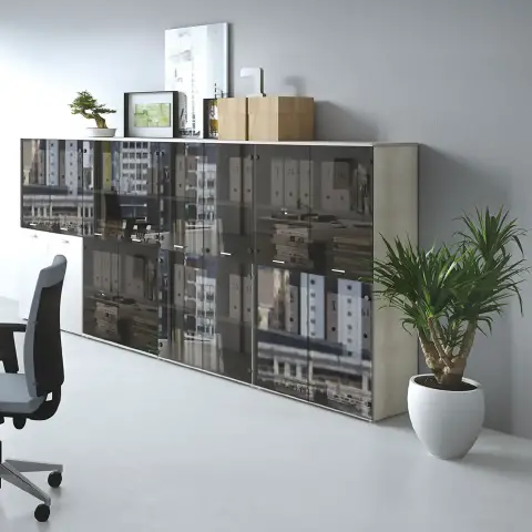 Libreria Kamos con Ante Vetro H169 - Conforme CAM