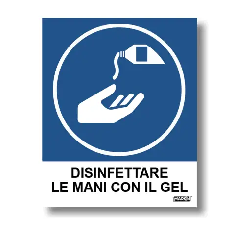 Cartello Adesivo Disinfettare le Mani 2 Pezzi