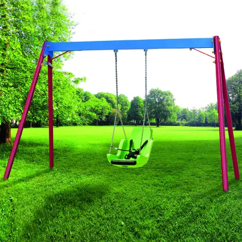 Altalena Inclusiva in Metallo, Accessibile a Diversamente Abili, Conforme CAM