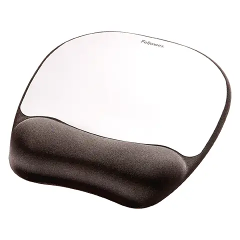 Mousepad with Memory Foam Wrist Rest Silver