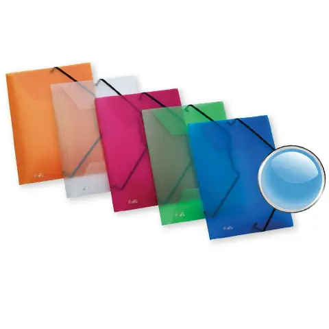 Cartelline Ppl Lumina con Elastico Colori Traslucenti Assortiti