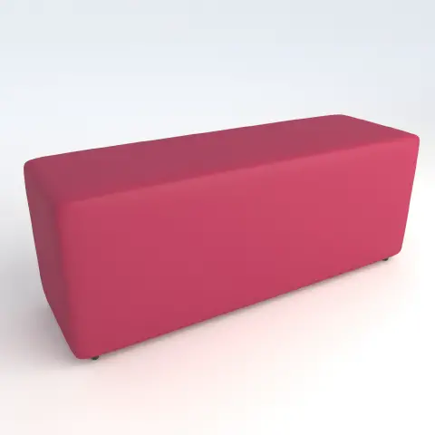 Faux Leather Fireproof Pouf 3 Seats H 46 Fuchsia For An Innovative School Environment