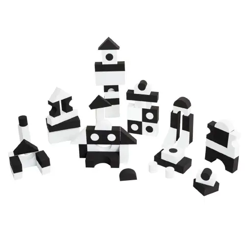Black and White Soft Construction Blocks 40 Pieces