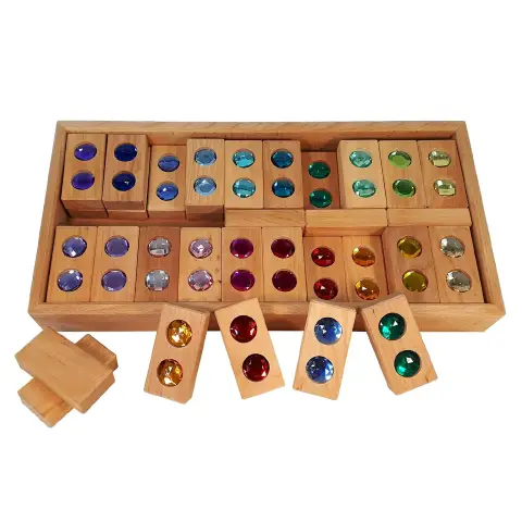 Blocchi in Legno con Pietre Scintillanti – 45 Pezzi