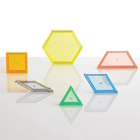 Blocchi Logici Traslucenti 120 Tessere Assortite in 6 Forme e 5 Colori Pastello