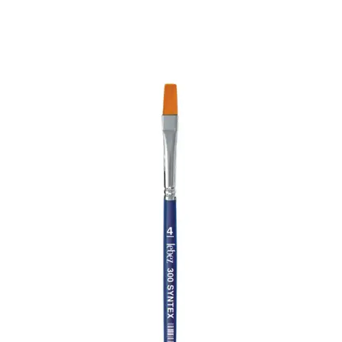 LEBEZ SYNTEX SYNTHETIC BRISTLE BRUSHES FLAT TIP SIZE #4 - SET 12 PIECES