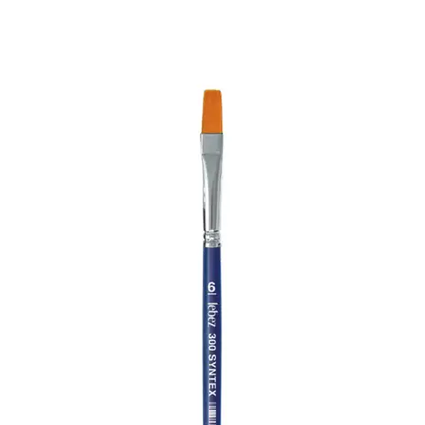 PENNELLI IN SETOLA SINTETICA LEBEZ SYNTEX PUNTA PIATTA MISURA N.6 - SET 12 PEZZI