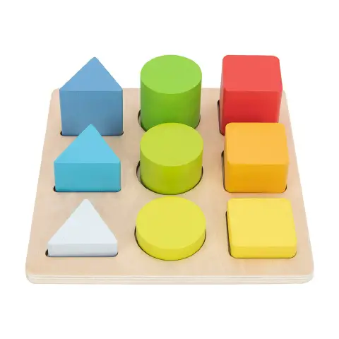 Wooden Ties Game for Kids Colors Shapes Measures