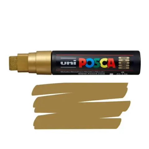 Uni Posca Extra Large 15 mm Chisel Tip Marker - Gold