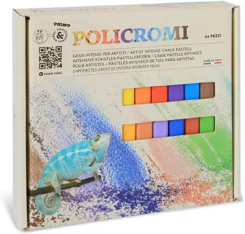Gessi Policromi Intensi per Bambini e Adulti, 24 Colori Assortiti