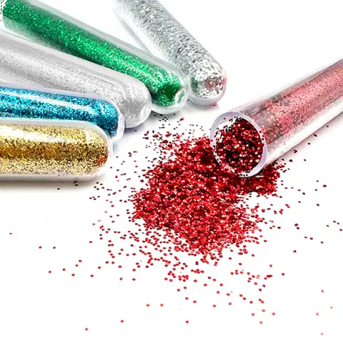 Brillantini Ecologici in Cellulosa Riciclata, Bio-Glitter Grana Fine Set 6 Colori