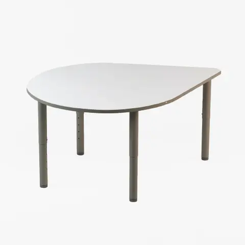 Drop Shaped Sail Table for School and Office, Adjustable Height, White