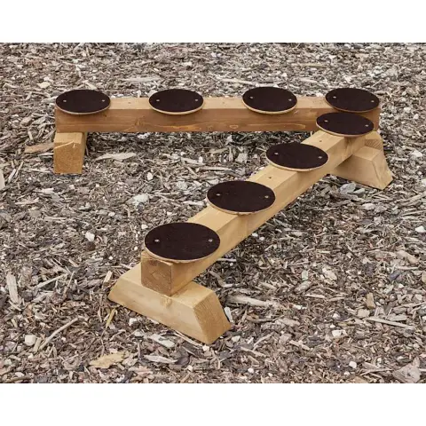 Assi di Equilibrio Con Dischi Percorso, Legno per Esterno