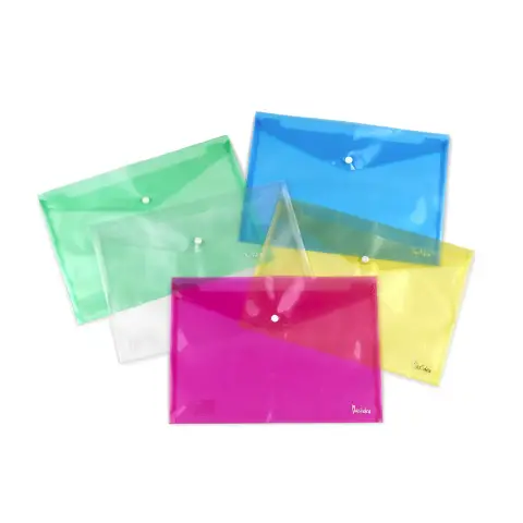 Busta Colorata Trasparente A4 con Bottone