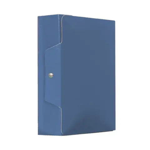 Cartella Portaprogetti Con Bottone Blu Dorso 10 Cm
