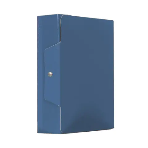 Cartella Portaprogetti Con Bottone Blu Dorso 4 Cm