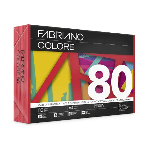 Carta Per Fotocopie Fabriano Colore 80 Gr/mq A4 Rosso Risma 500 Fogli
