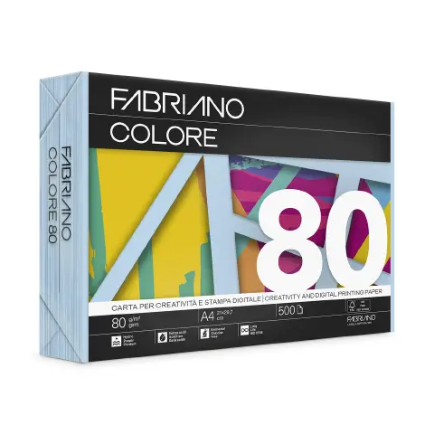 Carta Per Fotocopie Fabriano Colore 80 Gr/mq A4 Celeste Risma 500 Fogli