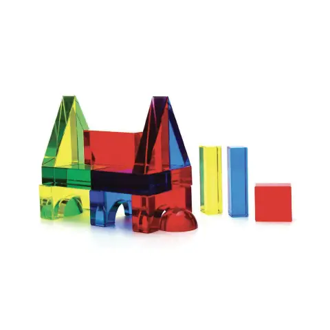 Blocchi Traslucenti - 28 Pezzi in 6 Forme e 4 colori