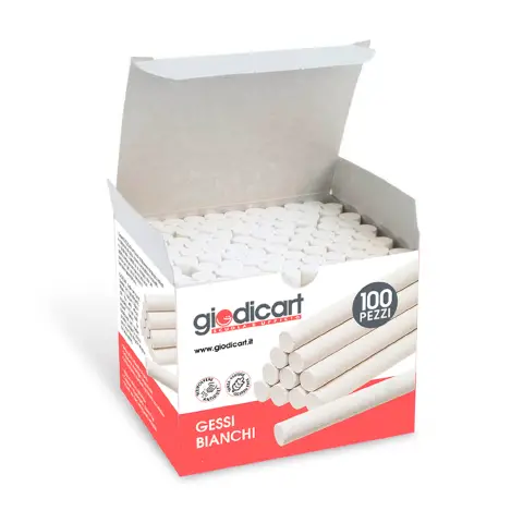 Gessi Bianchi Tondi Antipolvere Anallergici, Carbonato di Calcio, Scatola 100 Pezzi