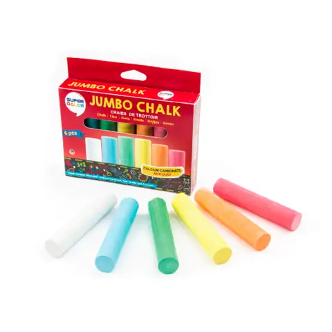 Gessi Jumbo da Pavimento, Anallergici e Senza Glutine, Scatola 6 Colori