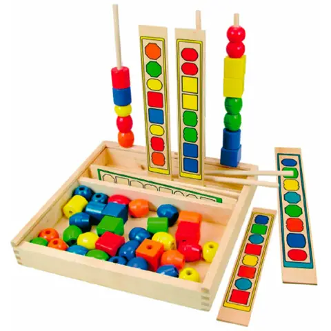 Infilaperline Classificazione Logica, Gioco Educativo Motricità Fine, Colori e Forme per Bambini