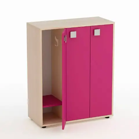 Kubò Birch 6-Place School Locker Cabinet Fuchsia Doors - CAM Compliant
