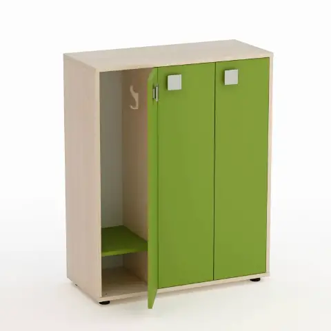 School Locker Cabinet Kubò Birch 6 Places Kiwi Green Doors - CAM Compliant